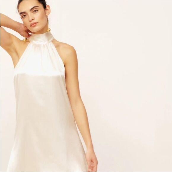 Reformation Corinth Silk Dress in Ivory XL NWT $348 - Picture 5 of 7